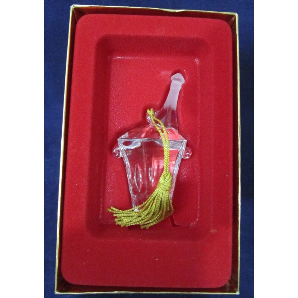 Vintage Y2K Gorham Champagne On Ice Crystal Ornament IOB EUC USA Made